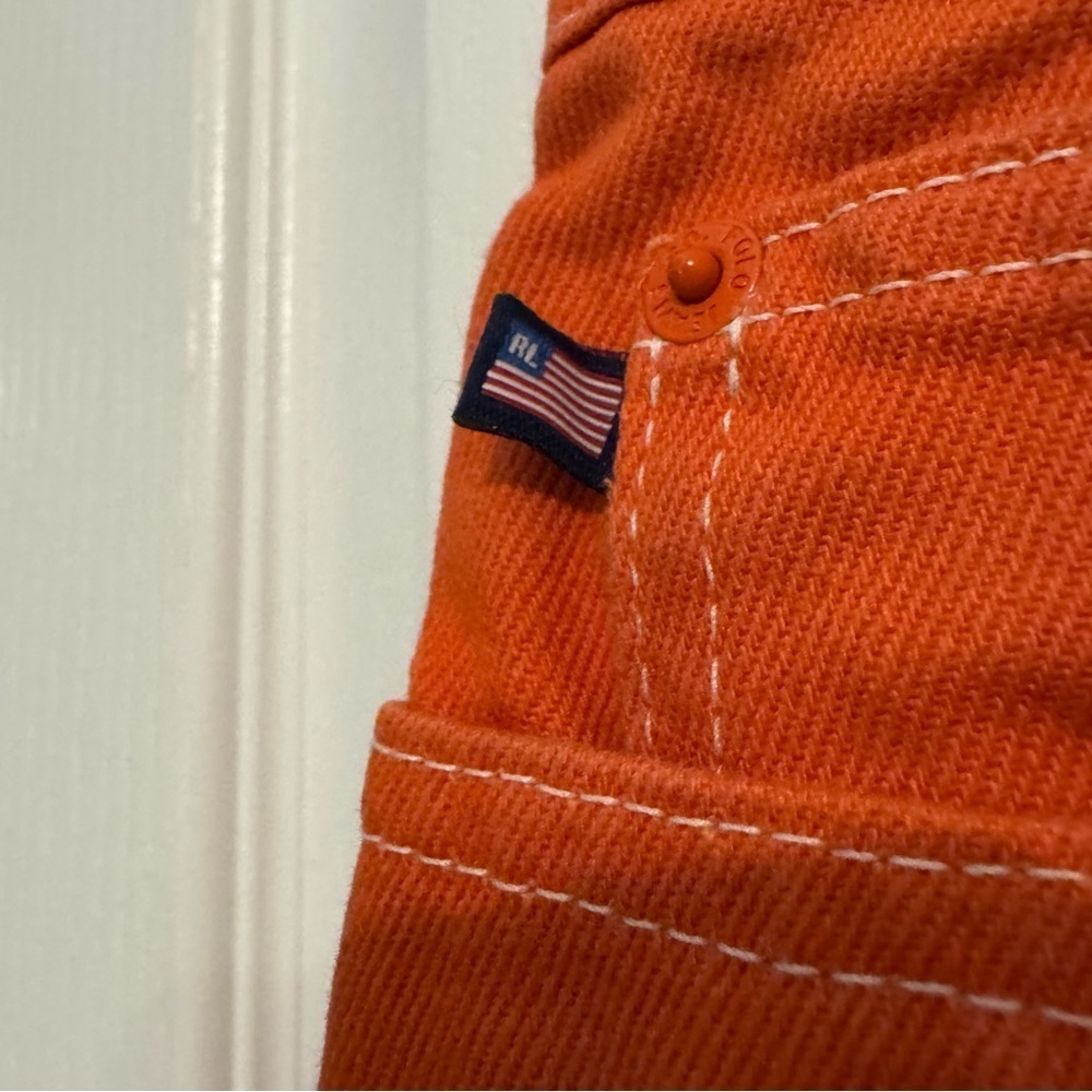 Ralph Lauren Polo Jeans Company womens denim mini skirt 8 orange vintage 90s Y2K - Picture 3 of 12